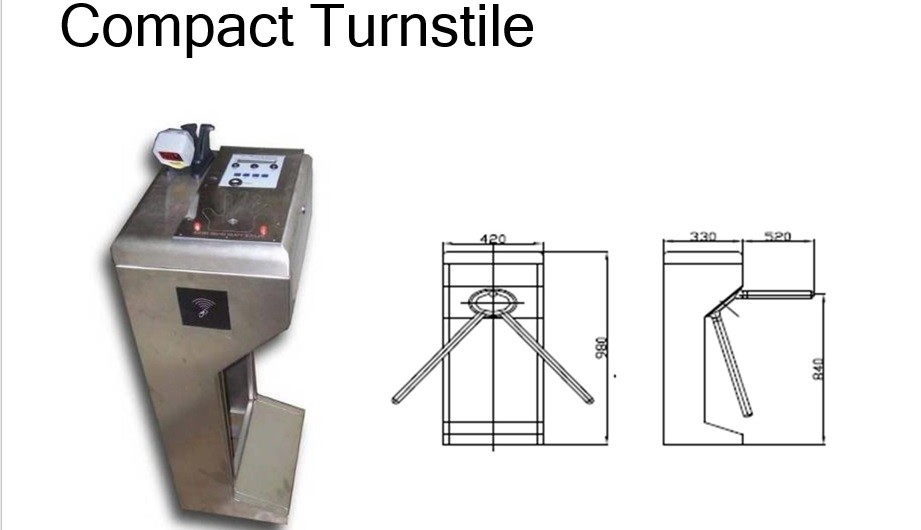 Half Height ESD Turnstile Access Control Double Direction LCD Tester Display