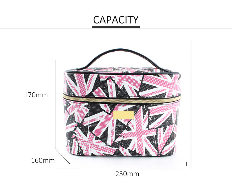 Travel Use Large Capacity Round Cylinder Bucket Cosmetic Cases