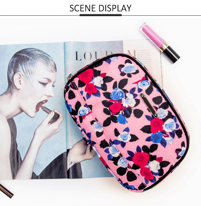 Customised Zipper Pouch Washable Polyester Makeup Bag