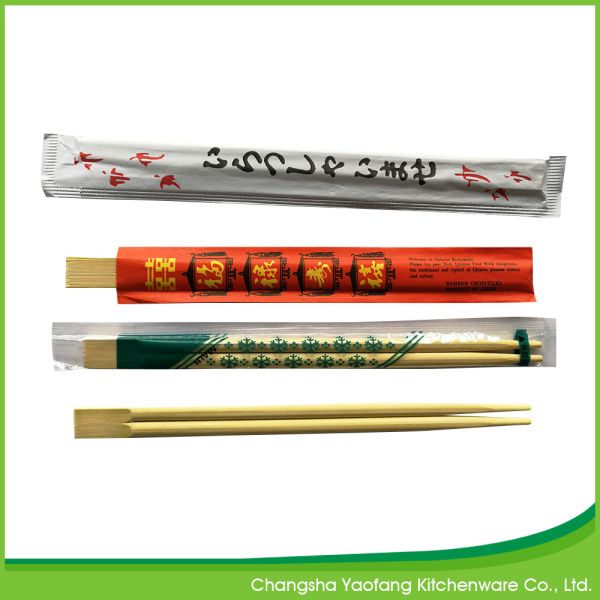 Disposable Individually Wrapped Twins bamboo Chopsticks 24cm Half Whole Cover