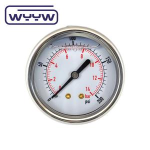 China 2.5 Double Scale Pressure Gauge Manometer Back Mount Glycerine Bar Oil Pressure Gauge on sale