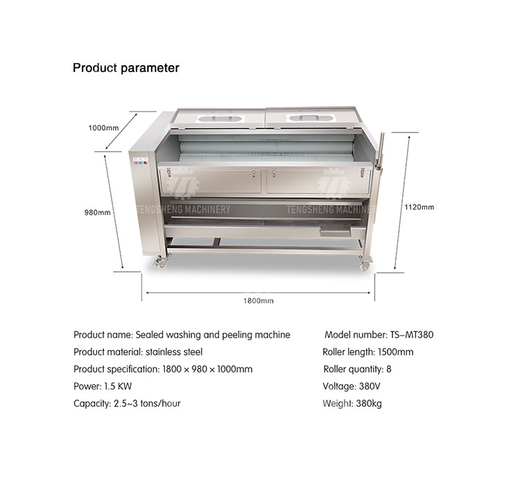 Taro Potato Hair Roller Sealed Washing And Peeling Machine