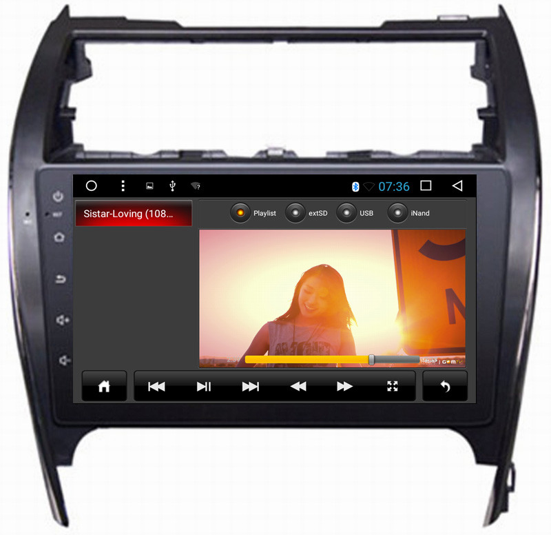 Ouchuangbo car radio gps navi video android 6.0 for Toyota Camry 2015 middle east with dual zone SWC USB AUX bluetooth