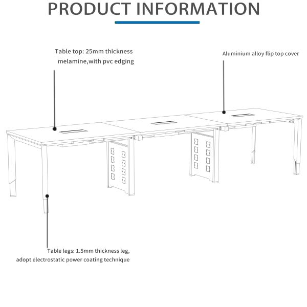 Sleek And Professional Office Conference Table High Capacity Scratch-resistant Surface Durability