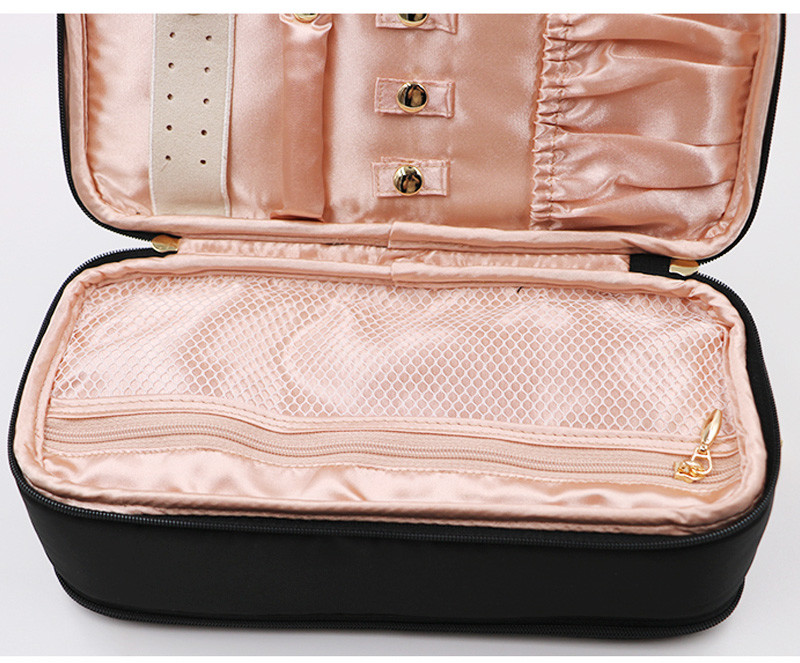 Customizable Large Capacity Foldabel Handbag Lace Toiletry Makeup Bag