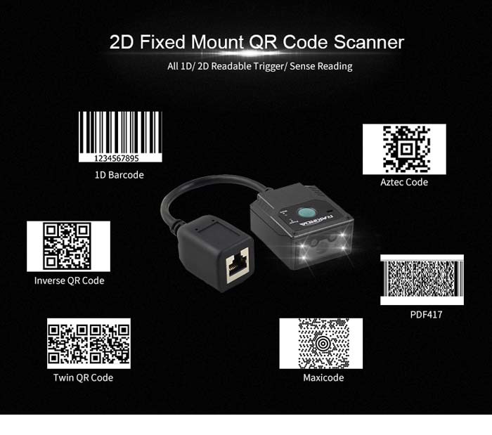 IP54 LV3000U 1D 2D Code PDF417 Fixed Mount Barcode Scanner