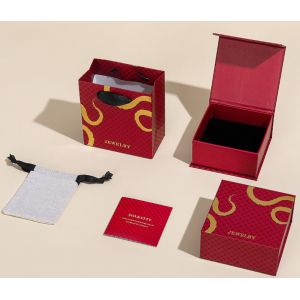 Customized LOGO Wholesale Tik Tok Live Streaming Hot Jewelry Storage Box Snake Pattern Creative Flip Cover Ring Earring Jewelry Packaging Box