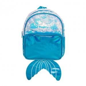 China Customized Logo Waterproof Mermaid Blue Duffel Bags Kids School Bags Backpack on sale