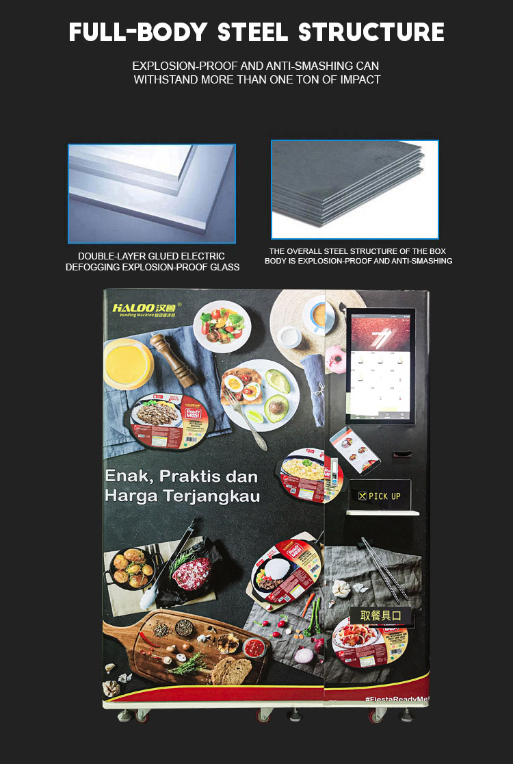 4000W Frozen Meal Vending Machine , All Steel Body SDK Food Vendor Equipment