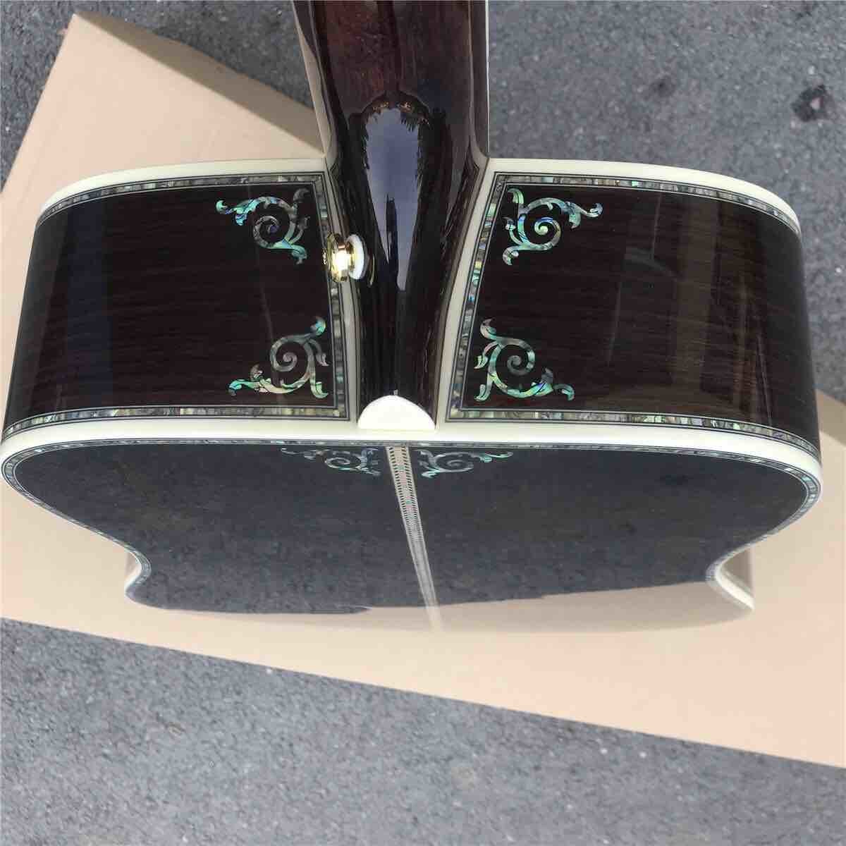 Custom Sunbrust Solid spruce top Tree Abalone inlays 41 inch 45D style acoustic guitar free shipping