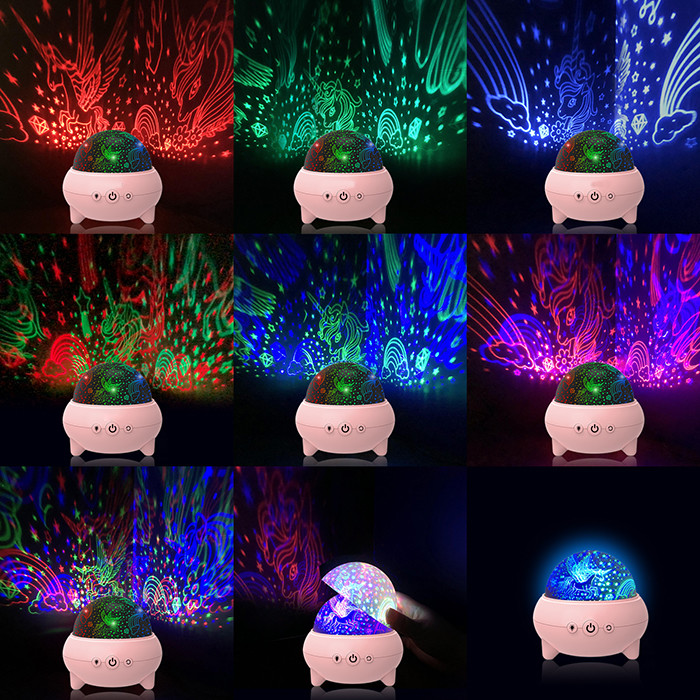 Practical Unicorn Starry Night Light Projector Multicolor For Kids Room