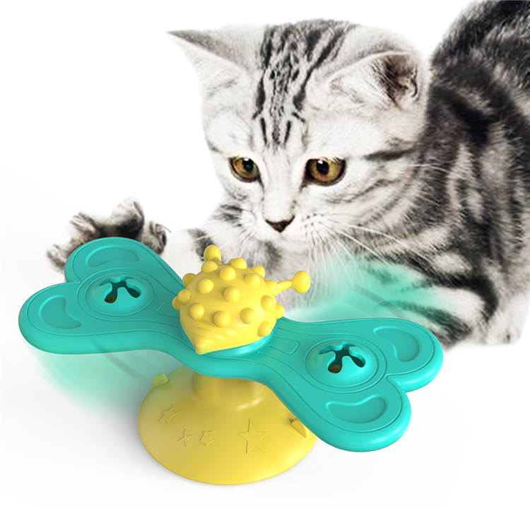 Pet Products Cat Toothbrush Multifunctional Interactive Windmill Catnip Toy