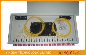 China FC Rack Mount Single Mode Fiber Optic Patch Panel 24 Port  , ODF Patch Panel White Metal on sale