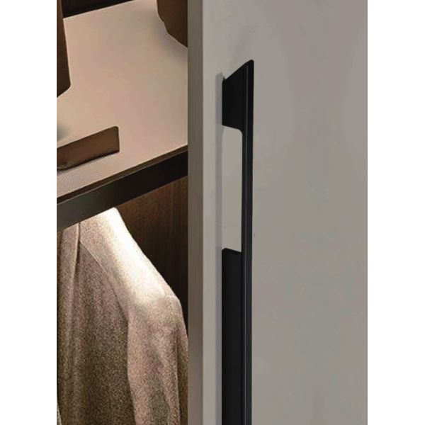 Knurling Aluminum Furniture Hardware Cabinet Door Kitchen Drawer Handle with Plastic Feet