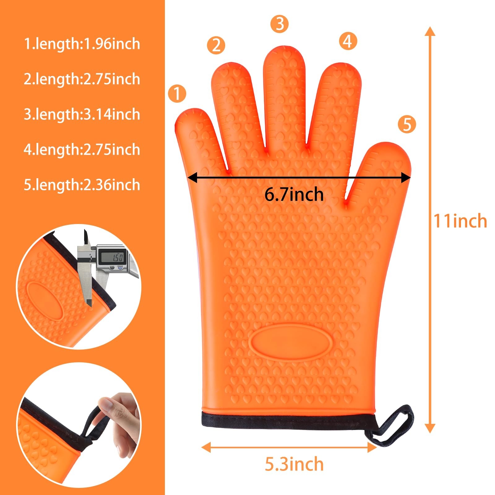 Premium Grilling Gloves BBQ Gloves Silicone Oven Mitts Premium Grilling Gloves Non-Slip Waterproof Baking Cooking Gloves