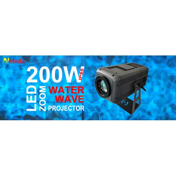 Nebula 200W LED Zoom Outdoor Water Ripple Ocean Wave Flow Floating Lighting DMX Gobo Projector