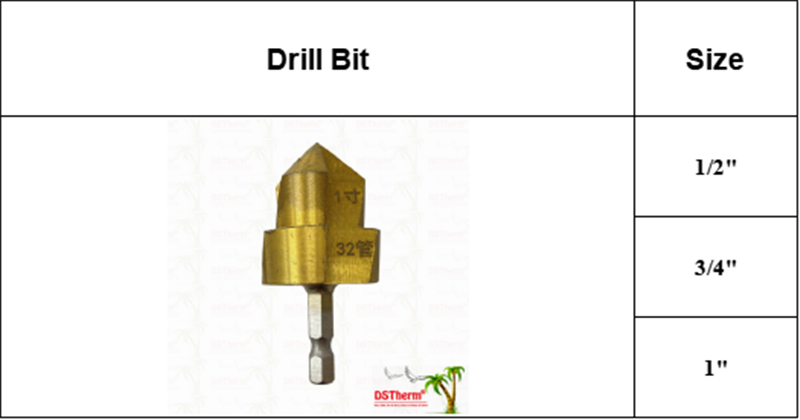 Drill Bit for Pipes, Tile & Concrete 1/2" 3/4" 1"