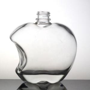 Quality Clear Apple Shaped Juice Bottle 500ml High Flint Glass Bottle with Plastic Cap wholesale