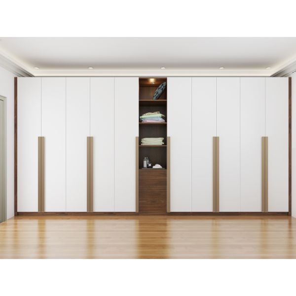 Cheap Bedroom Walnut Glass Swing Door Wardrobe Modular Assembled for sale