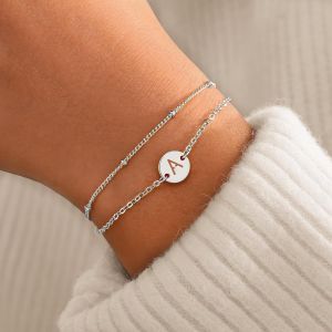 Quality Initial Letter 18k Stainless Steel Bracelets A To Z Silver Link Hand Hand Chain Bracelets wholesale