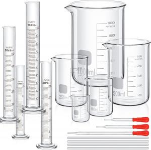 Quality Glass Or Plastic Graduated Cylinder Beaker Set, Thick Lab Cylinders (10 Ml, 25 Ml, 50 Ml, 100 Ml), Beaker wholesale