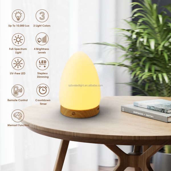 10000 Lux Dimmable Sunlight Therapy Lamp with Remote Control for Home and Office