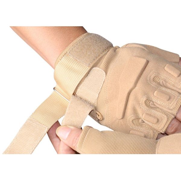 Custom Military Tactical Gloves Half Finger Airsoft Cycling Polyester Material
