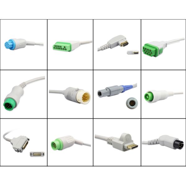 Reusable SpO2 Sensor with Round-6 Pin and TPU Material for ECG Cable with 2.4M Cable Length