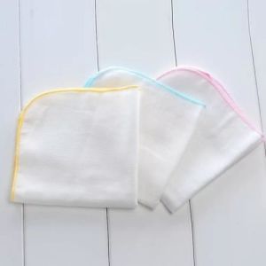 Quality Small Pure Cotton Handkerchiefs Facial Customized Layers Plain Style wholesale