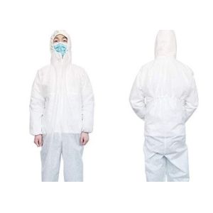 Quality Safety Disposable Protective Coverall , Breathable White Disposable Overalls wholesale