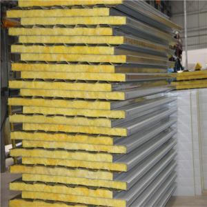 China lowes metal roofing cost insulated 960mm glass wool sandwich roof panel for roof on sale