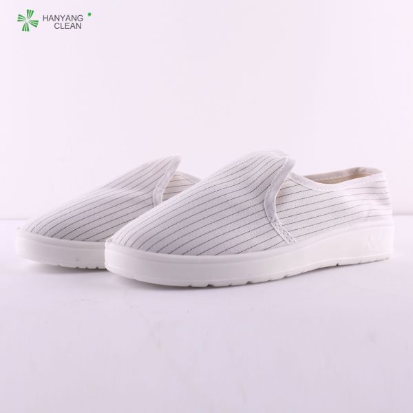 PU Canvas Blue Cleanroom Footwear Shoes With Anti Static Textile Lining