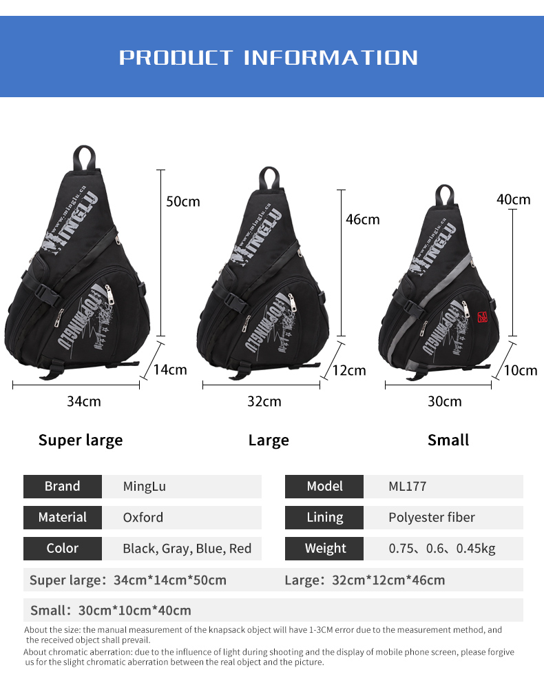 Trendy Mens Cross Chest Bag Sports Bicycle Sling Bag For Student OEM/ODM
