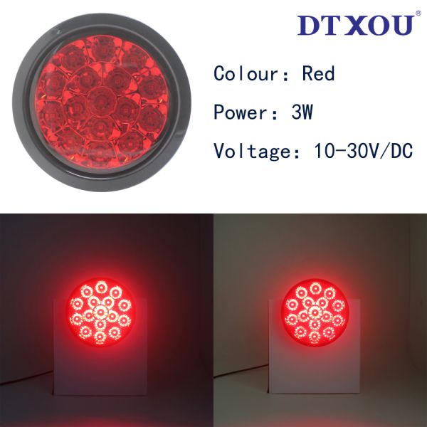 4 inch LED Truck tail light Round Rear Light Trailer Tail Lamp Stop Brake Indicator
