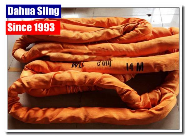 Cheap 50 Ton - 600 Tons Heavy Duty Lifting Slings With Seamless Tubular Cover for sale