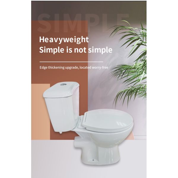 Sanitary Ware Two Piece Toilets French Water System Wash Down 1pcs Toilet With Basin