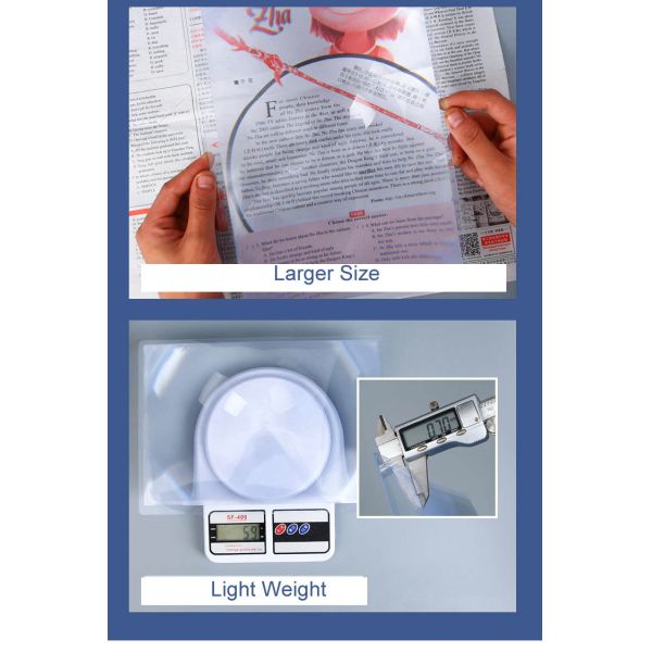 3X Magnification A4 Full Page PVC Plastic Magnifying Sheet and Handheld Reading Magnifier