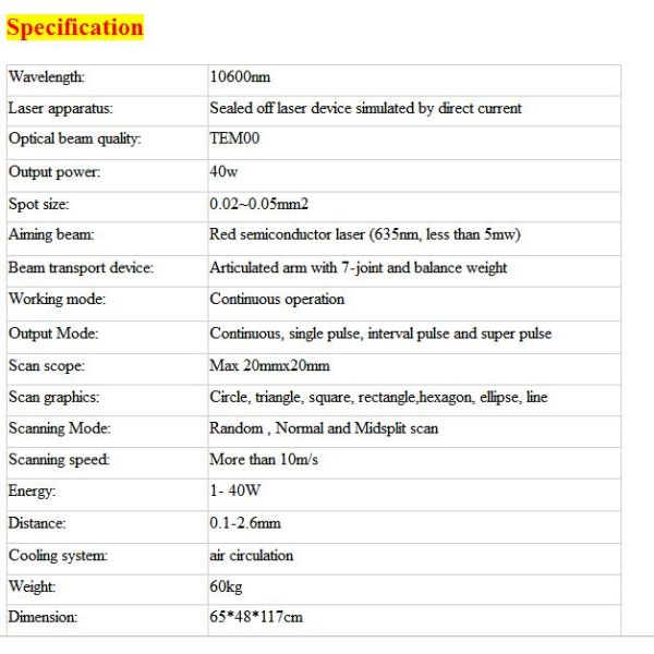 Factory directly fractional co2 laser wart removal machine with ance treatment