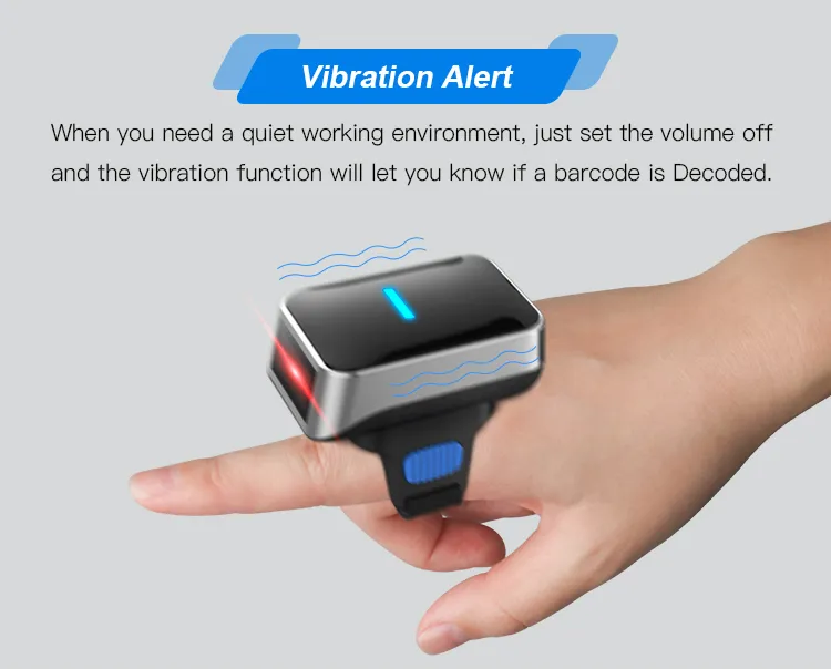 Wearable Finger Bluetooth Qr Code Barcode Scanner Reader Android and Phone for Logistics