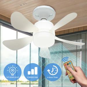 China Manufacturer 16 Inch LED Ceiling Fan Lights Remote Control E27 Ventilador Ceiling Fan Lamp on sale
