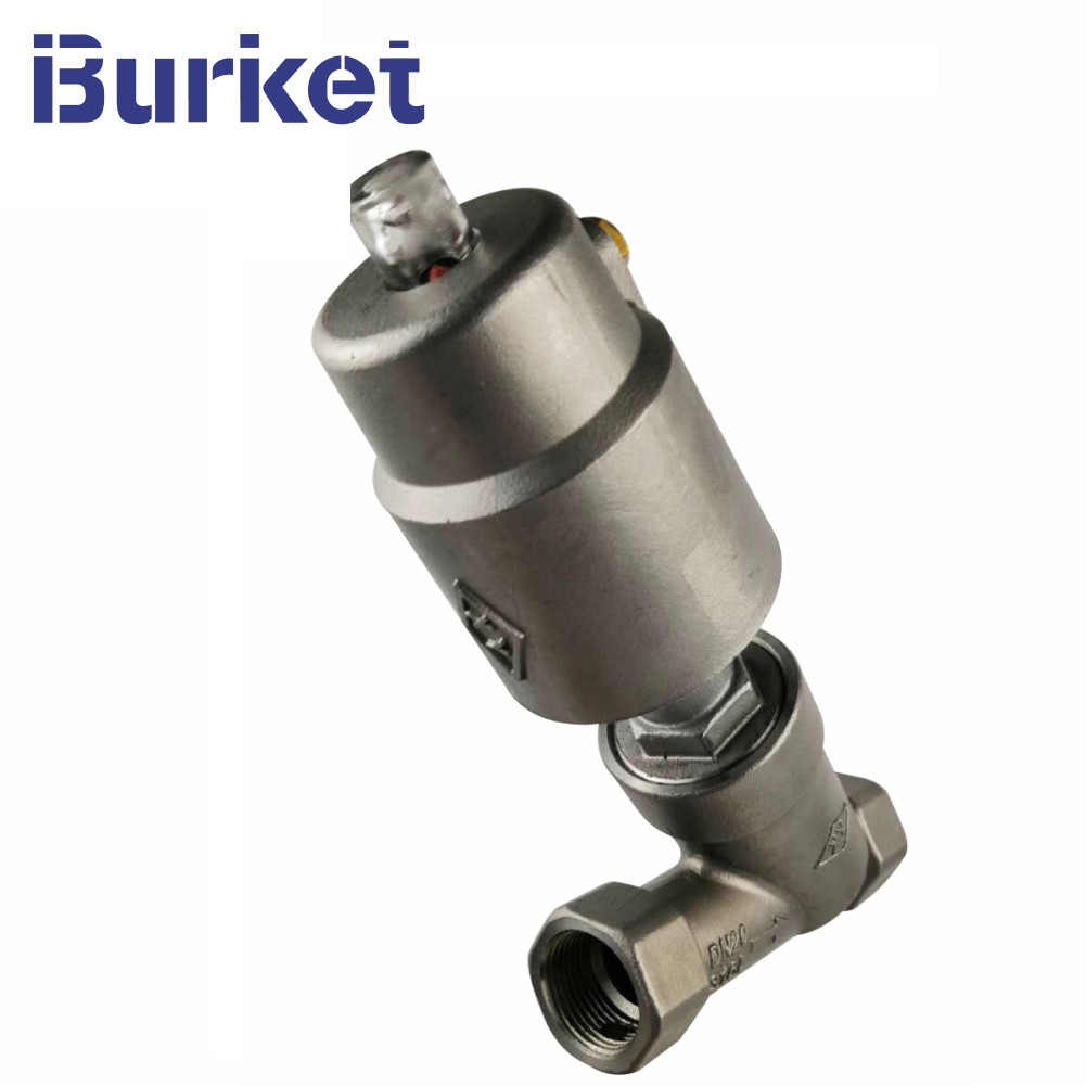 DN40 PN16/20 Stainless Steel Thread Angle Seat Valve with SS304/Plastic pneumatic cylinder