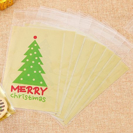 CUSTOM DESIGN CANDY BAGS WITH GOLDEN TWIST TIES CLEAR PLASTIC TREAT BAGS FOR COOKIE CANDY SNACK WRAPPING