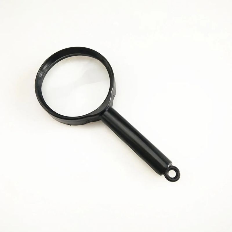 New 40mm Magnifier Plastic Handheld Straight Handle with Hanging Hole Magnifier Reading HD Optical Glass Magnifier