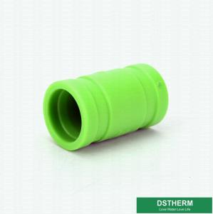 China Green Hollow Plastic Water Pipe Size 20-160 mm PPR Pipe Fittings Coupler Casting Technics on sale