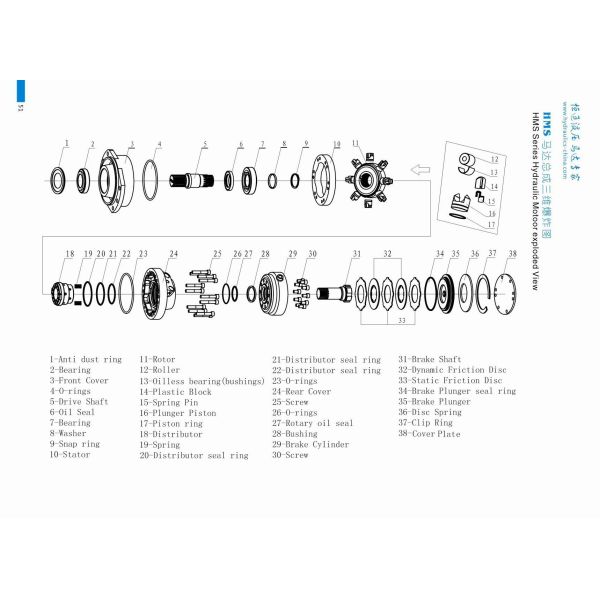 Durable Low Speed Radial Piston Hydraulic Motor High Pressure 1 Year Warranty