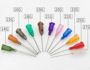 China Multicolor Flexible Syringe Tips 14G-34G , Practical Blunt Dispensing Needle on sale