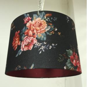 Printed flower velvet shade with copper inner