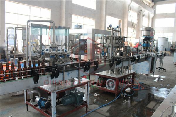 370ML Glass Bottle Carbonated Drink Filling Machine , Beer Bottle Capping