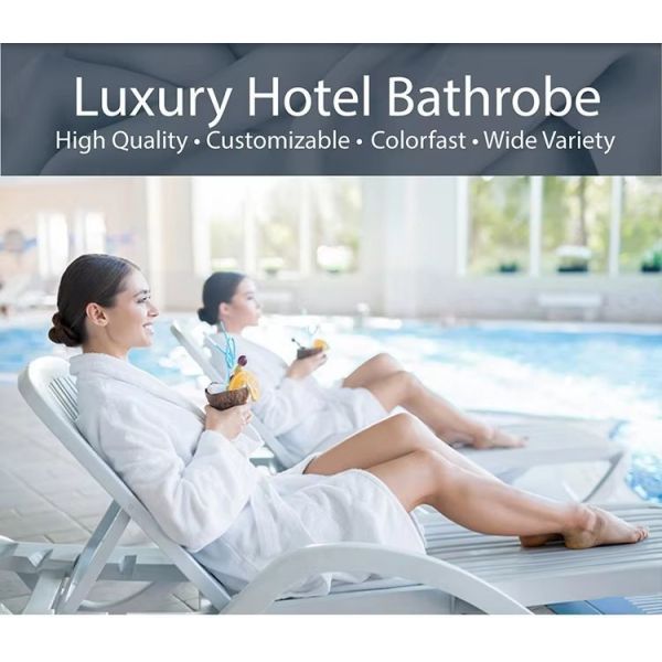 Breathable Terry Towelling Bath Robe Machine Washable For Adults