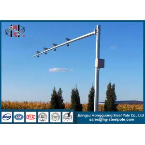 Quality H6.8m Camera Steel Tubular Poles , Monitor Galvanised Poles wholesale